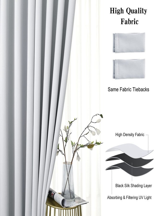 JSFLY 100% Blackout Curtains 63 inch Length for Bedroom, Thick Noise Reduction Thermal Insulated Grommet Window Drapes Room Darkening Curtains for Living Room, 2 Panels (42x63 inches,Off White) - Image 3